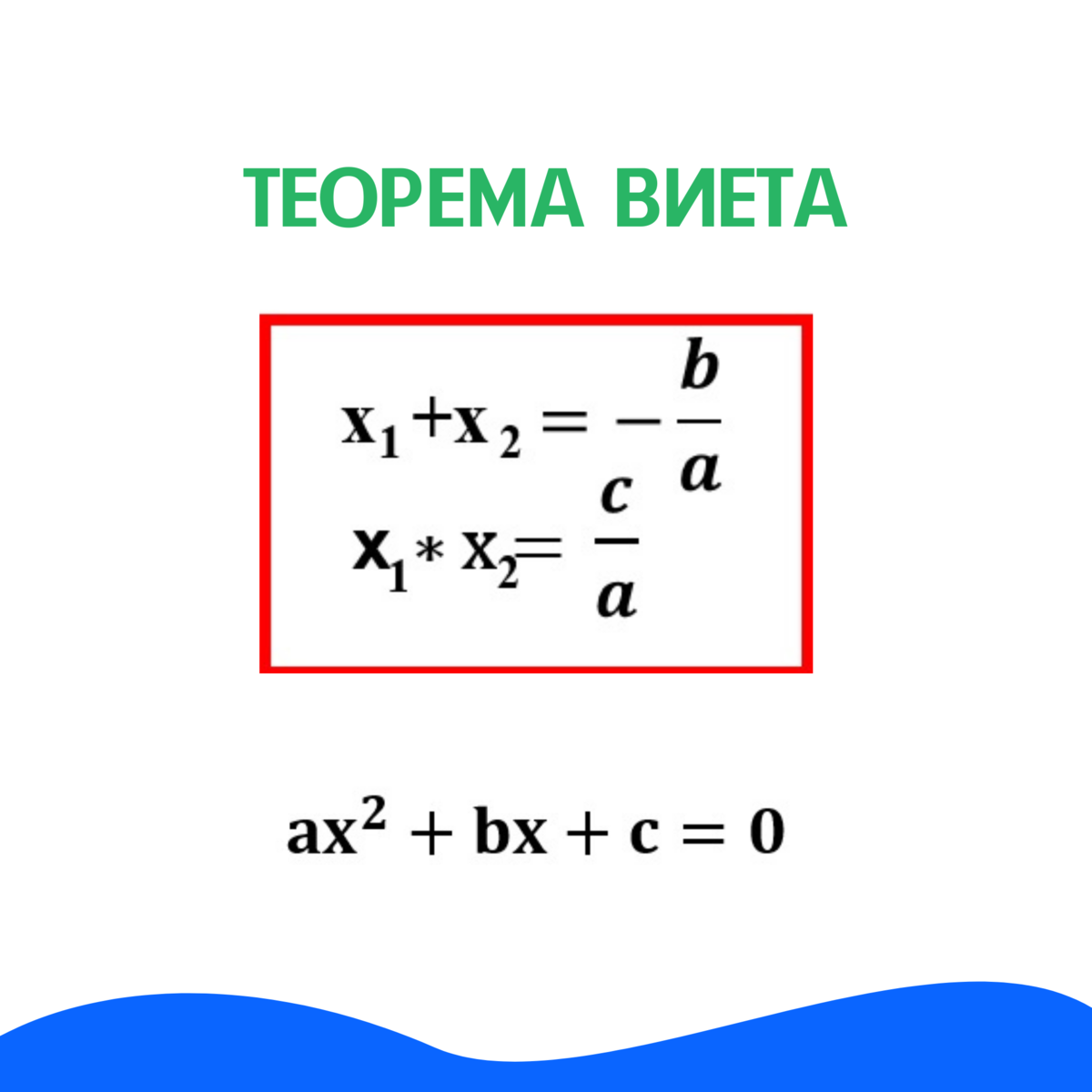 Теорема Виета формула. Формула Виета Алгебра 8 класс. Теорема Виета формула для квадратного уравнения. Теорема Виета 9.