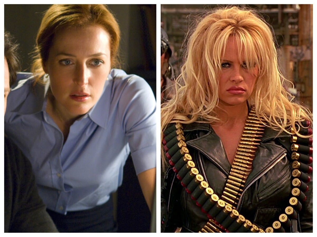 Слева: кадр из сериала «Секретные материалы», справа: кадр из фильма «Не называй меня малышкой»