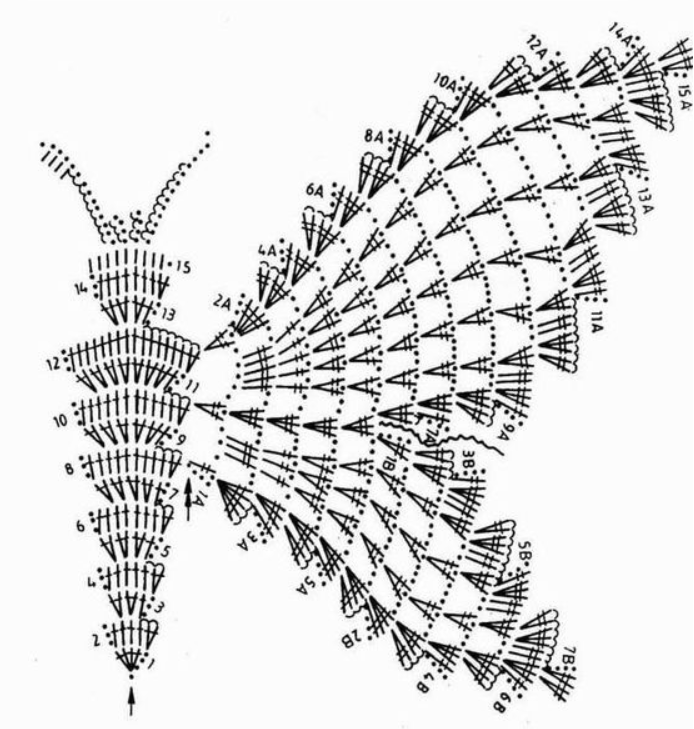 Топ бабочка крючком схема и описание
