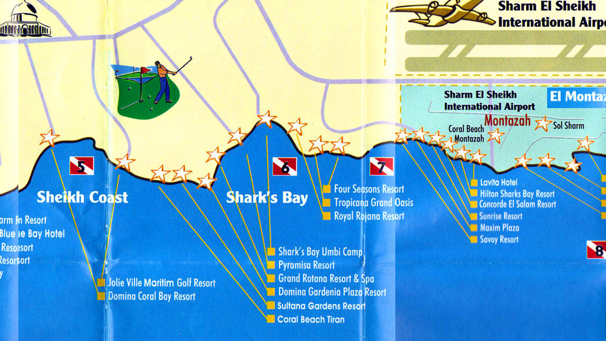 Карта отелей в шарм эль шейхе на побережье