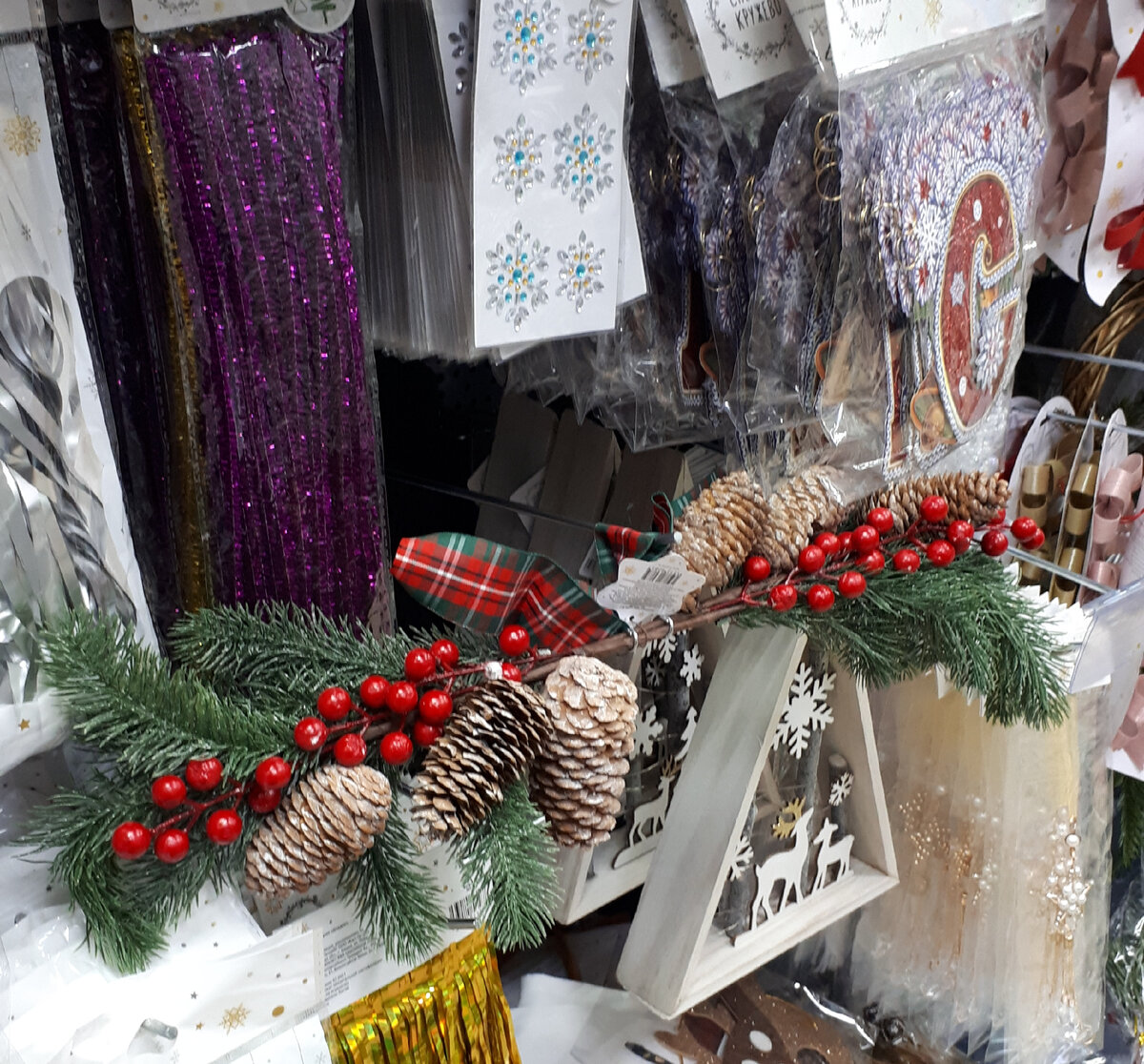 Декорация новогодняя 60 см. в Фикс Прайс, новогодние товары в фикс прайс, новогодний декор в фикс прайс