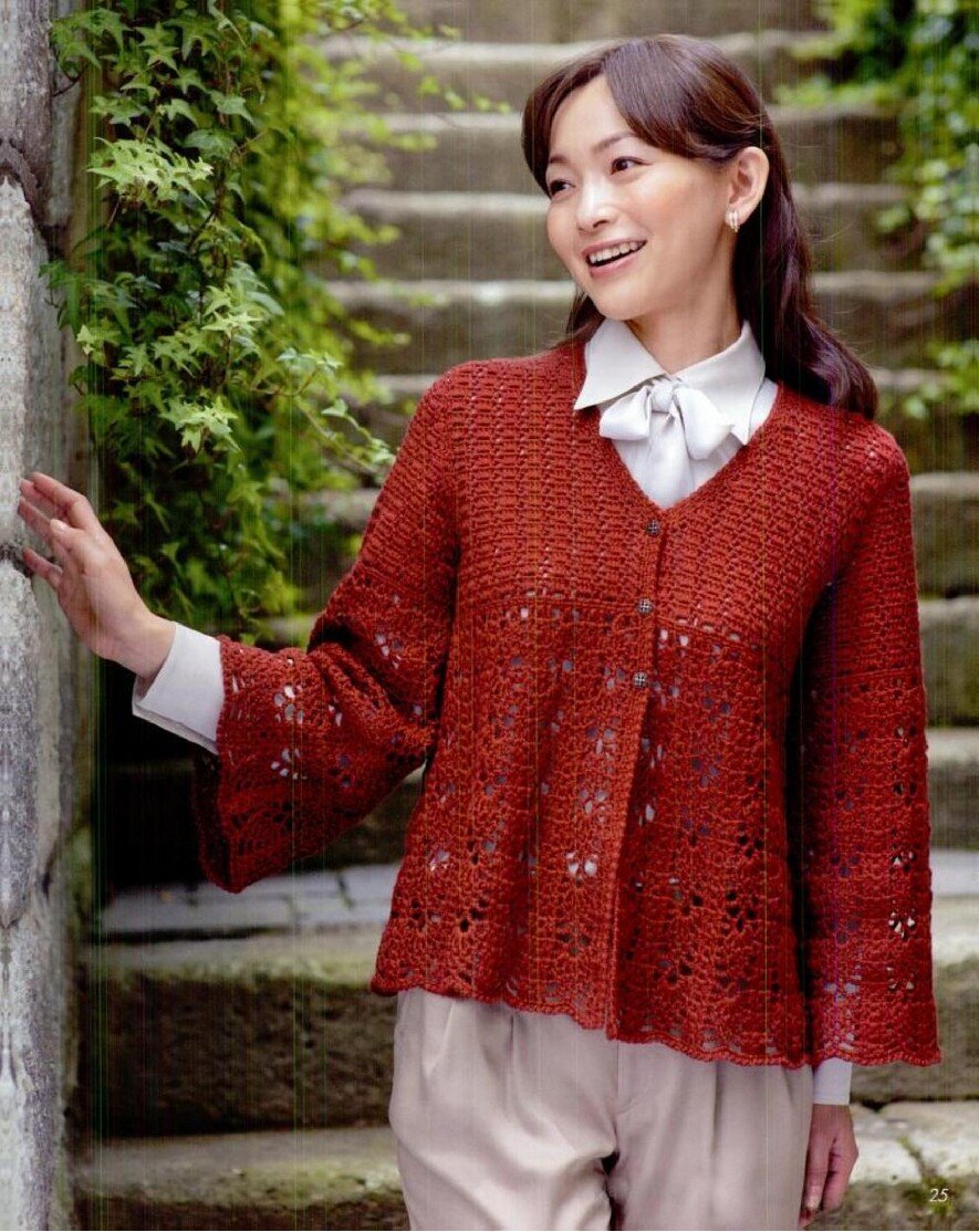 Красивый жакетик крючком на лето