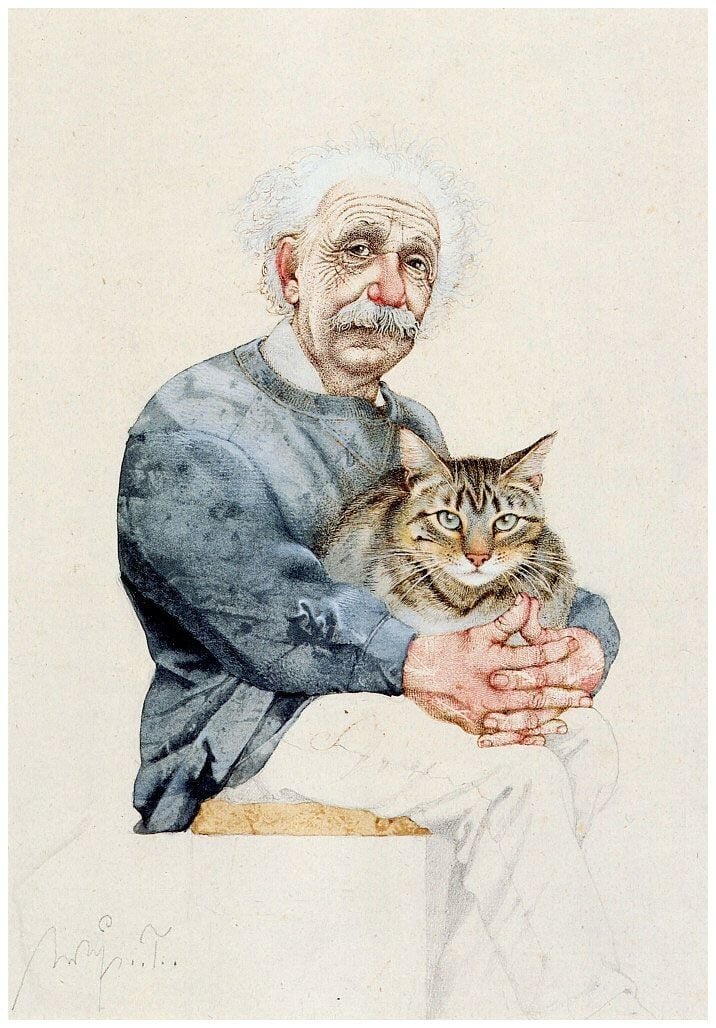 Не знаю, кто автор рисунка. Но это мое любимое изображение Эйнтштйна)
