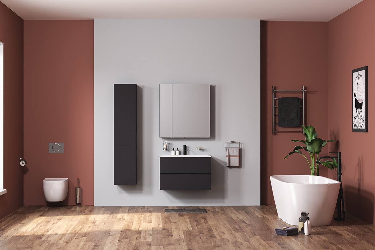 Пример оформления ванной комнаты от Aquanet