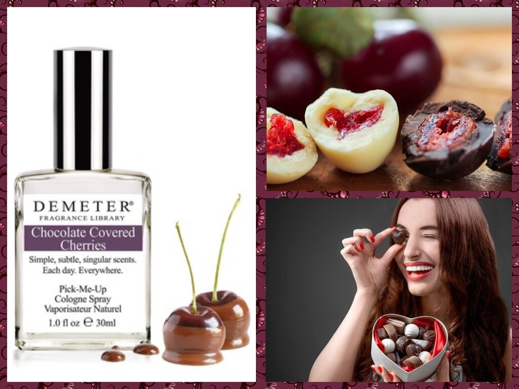 Композиция аромата включает ноты: Вишня, Мексиканский шоколад и Коньяк.