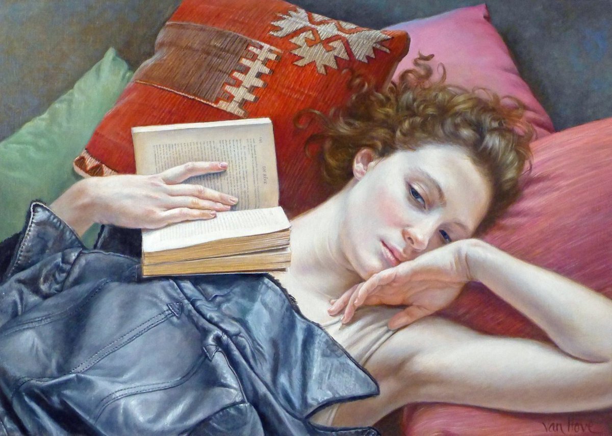 Художник Francine van hove - "За утренним чтением".