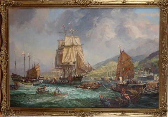 Клипер "Ориенталь", с которого все, можно сказать, и начиналось. Картина Артура Вилкокса.