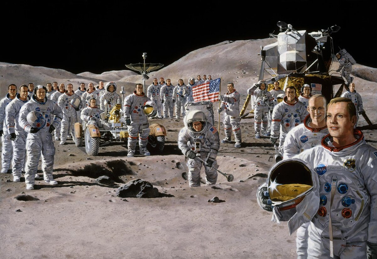 Аполлон астронавты на Луне