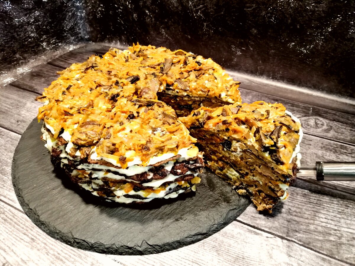 Закусочный картофельный торт с грибами и сыром – пошаговый рецепт приготовления с фото
