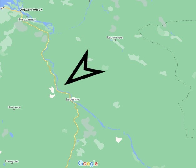 Именно в это место мы прибыли. Деревня Карговино, на карте видна только при большом увеличении.