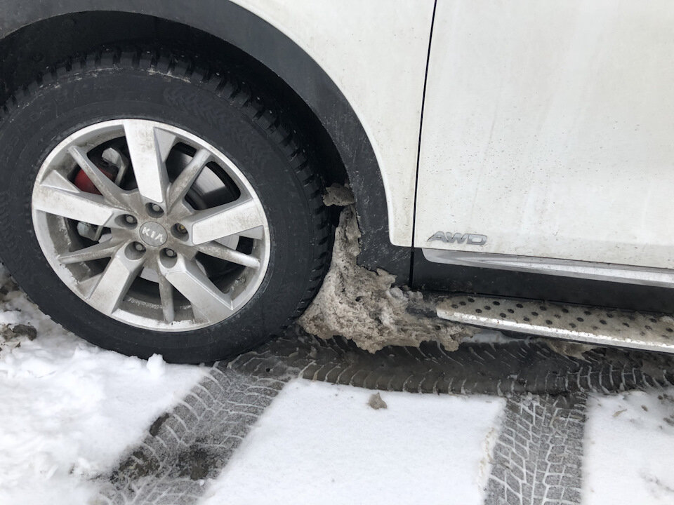 Образование наледи на брызговике