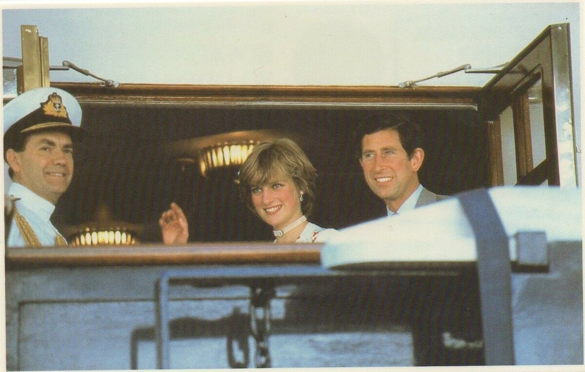 1981. Aboard The Royal Yacht, 1 Aug - Charles & Diana Royal Wedding - postcard