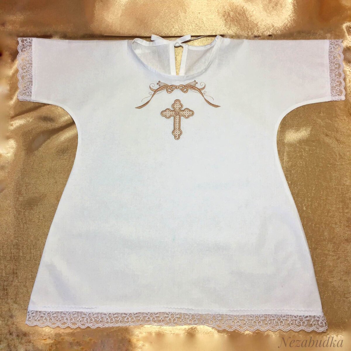 Шьем крестильную рубашку с кружевными вставками