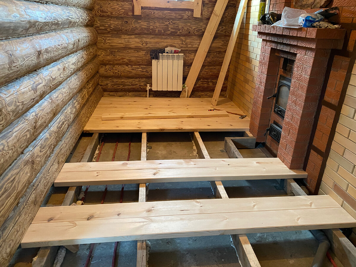 Полы в предбаннике 