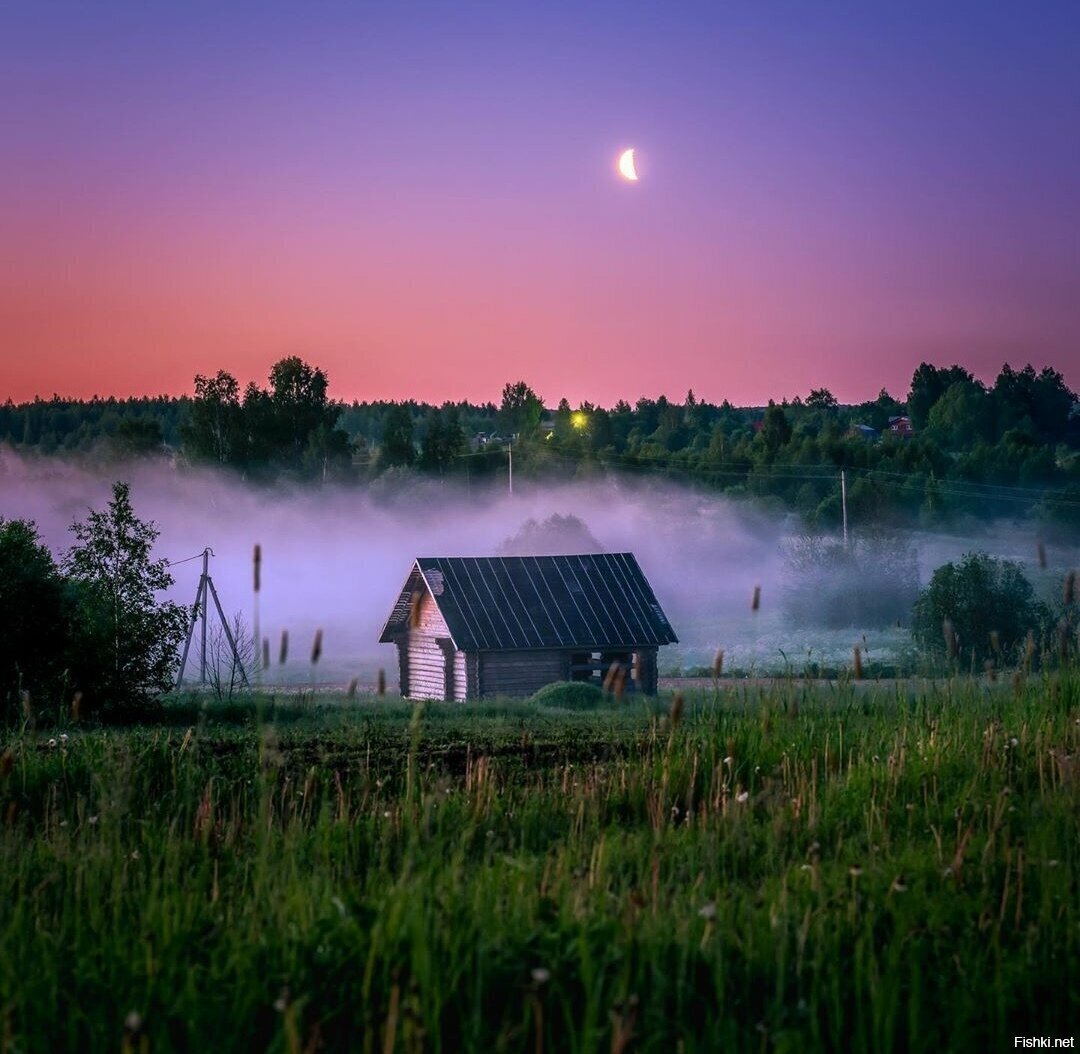 Природа в деревне вечером