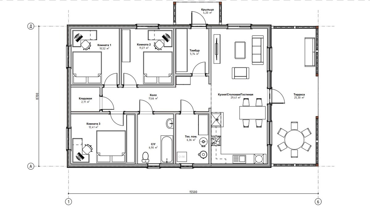 Планировка каркасного дома