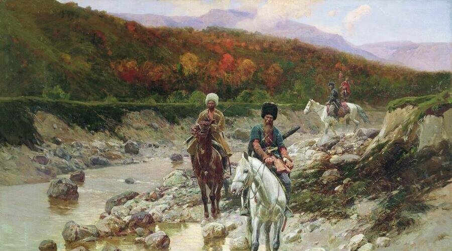    Ф. Рубо, «Казаки у горной речки», 1898 г. Фото: общественное достояние