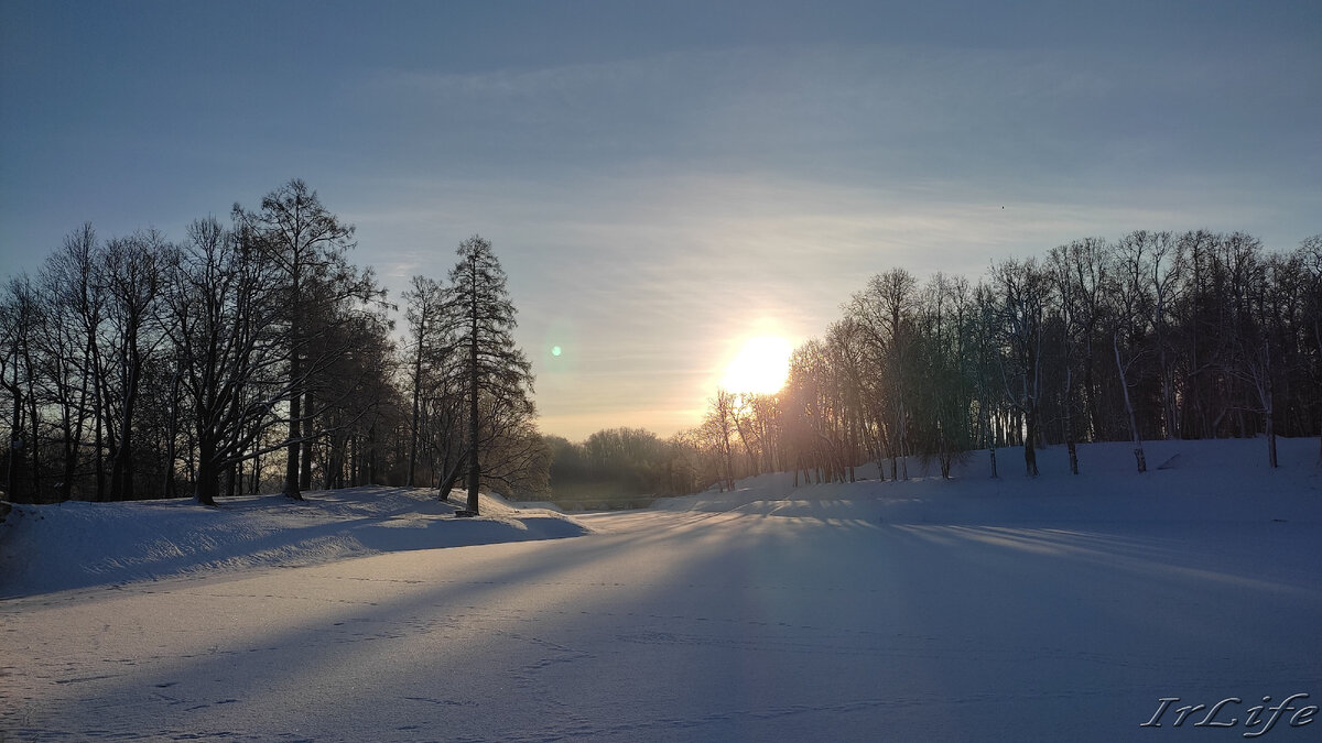 Гатчинский парк. Рассвет. 21.01.2023 г.