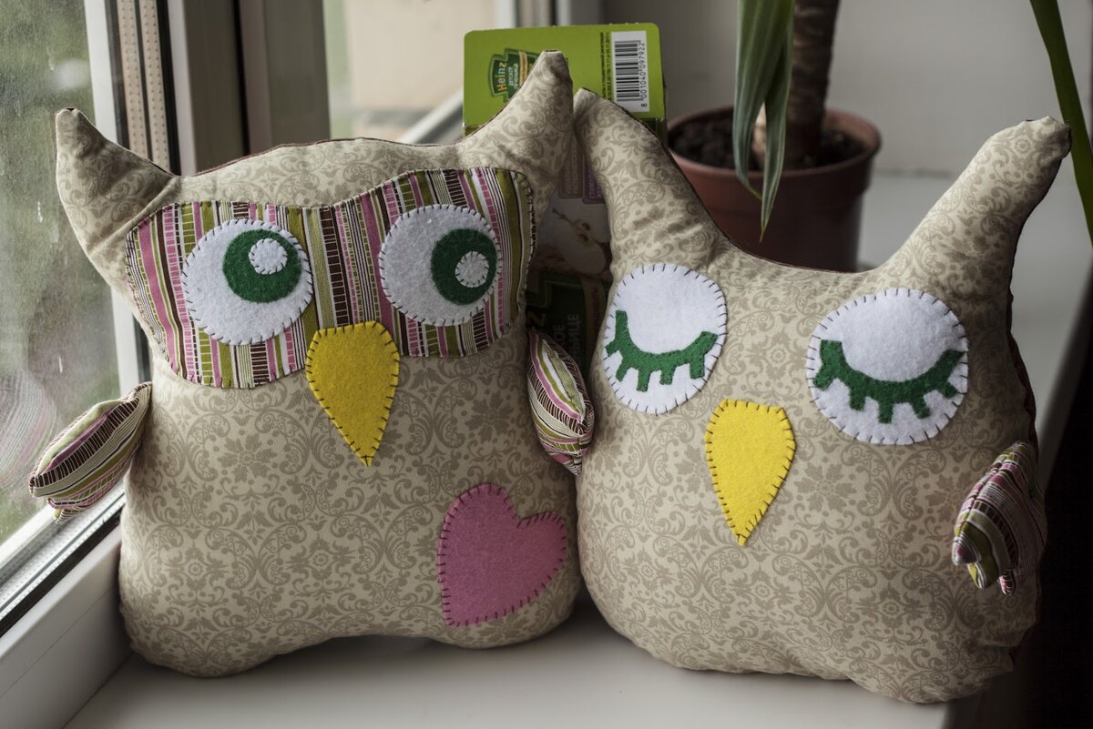Декоративные подушки совы своими руками. Фото, мастер-класс