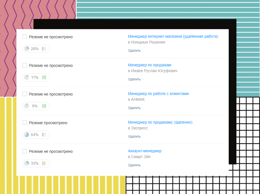 На скриншоте видно, что большая часть работодателей не рассматривали мое резюме. Хотя я и откликалась только на новые вакансии. Причину я так и не поняла, к сожалению.