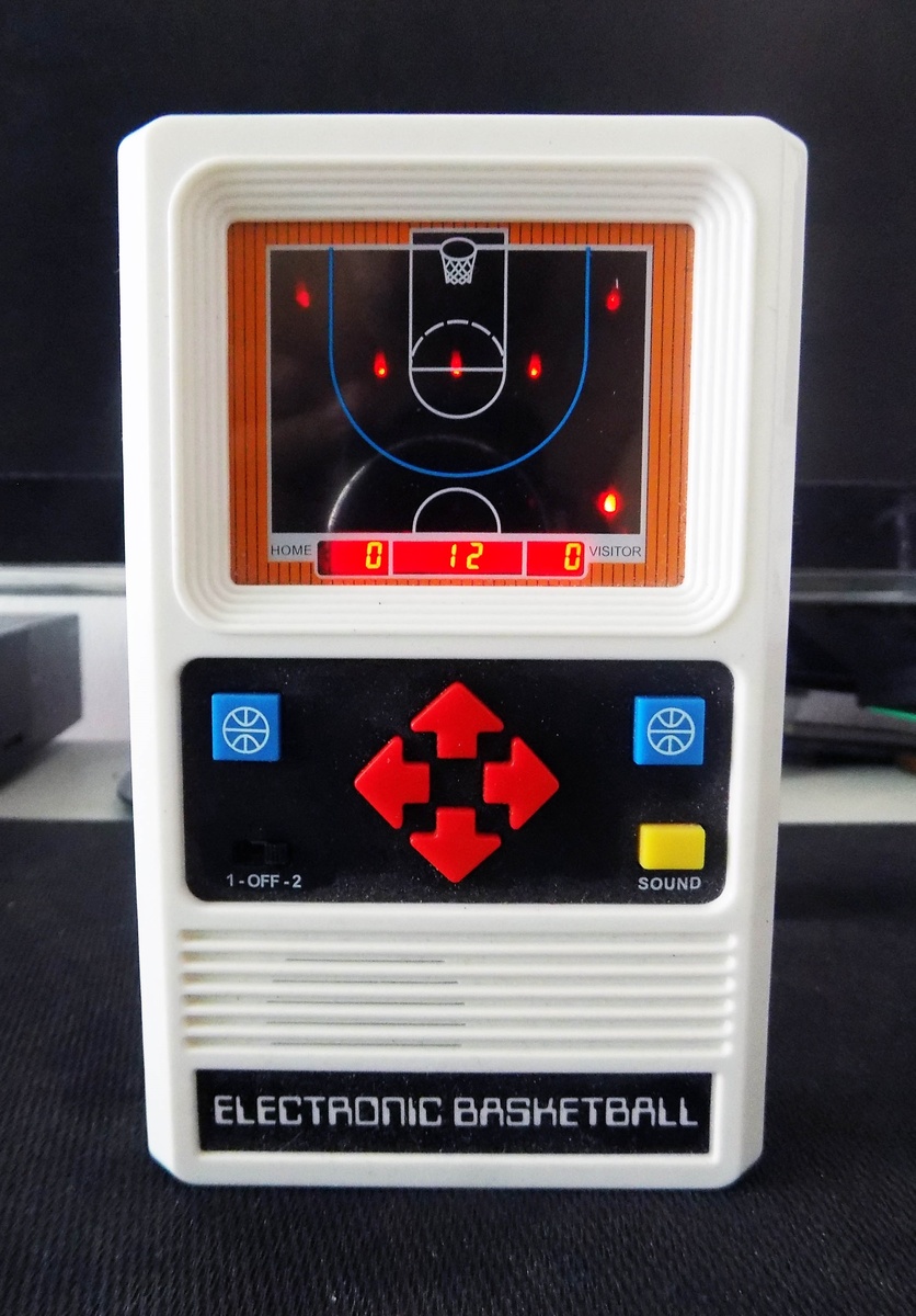 Баскетбол, вот эта более яркая точка в углу - игрок с мячом, более тусклые точки - защитники.