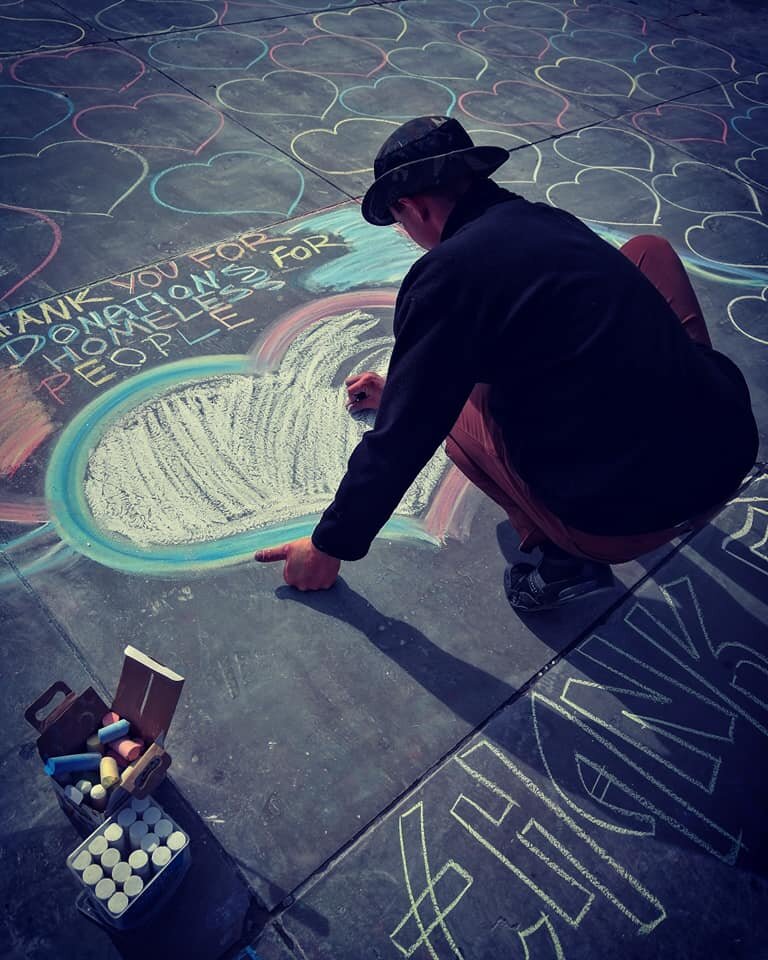 Рисунки на асфальте у Национальной галереи