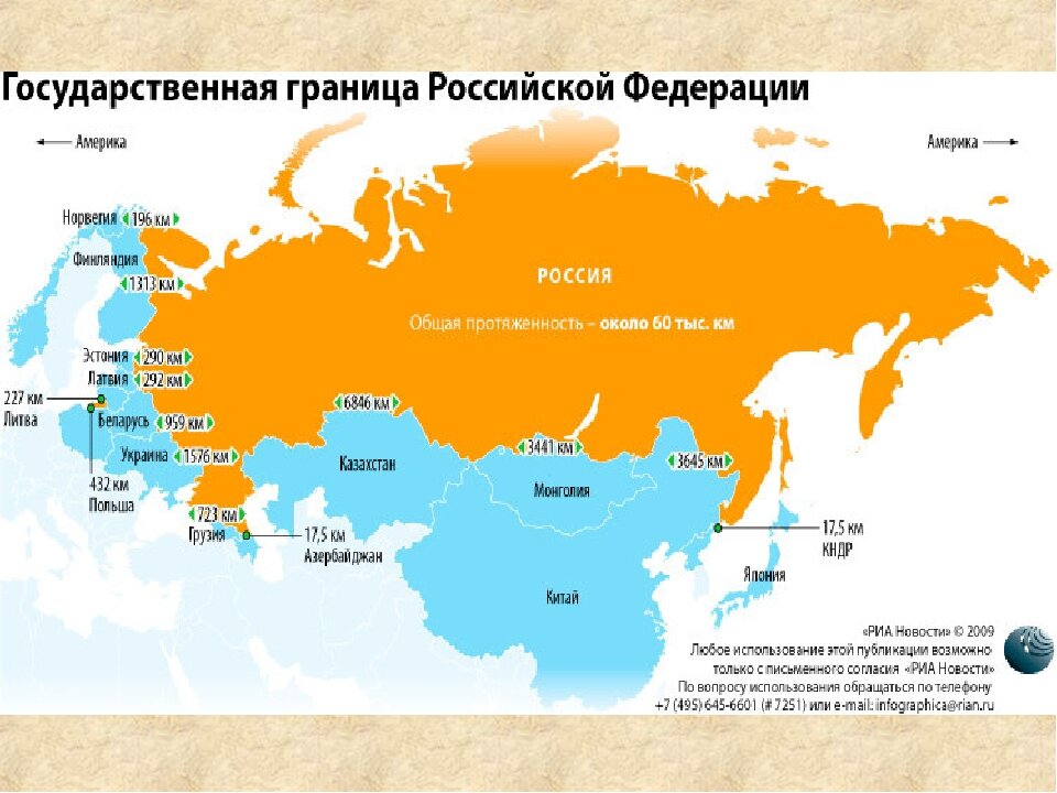 Карта россии с чем граничит россия