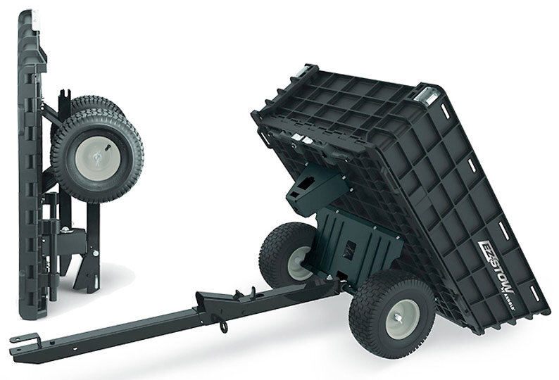 Кузов мини прицепа EZ-Stow имеет складные борта, что позволяет существенно уменьшить его габаритные размеры при размещении на длительное хранение.