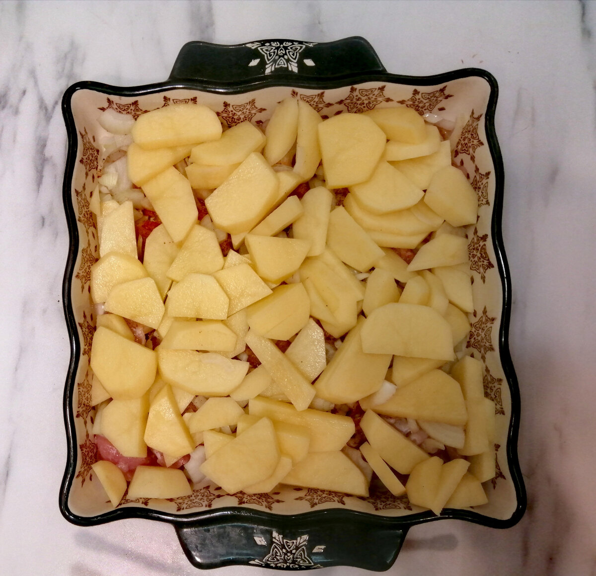 Как легко накормить семью из четырех человек. Картофельно-мясная запеканка.