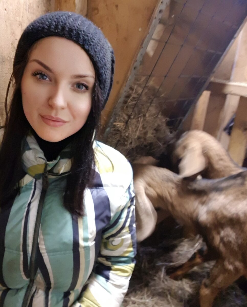 "Пришопила" себя к  козам(юмор). 