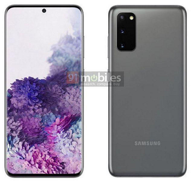 Рендер Samsung Galaxy S20 (для 91mobiles)