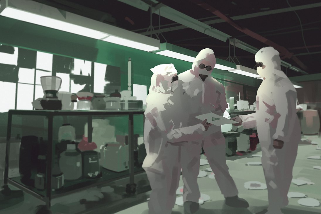 Сотрудники отдела бактериологии на объекте А-5 "Первозванный"