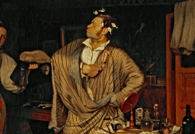 Фото: Фрагмент картины «Свежий кавалер», или «Утро чиновника, получившего первый крестик», или «Последствия пирушки» Павла Федотова, 1846.