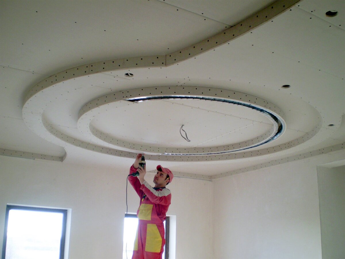 Двухуровневый потолок из гипсокартона своими руками: этапы установки