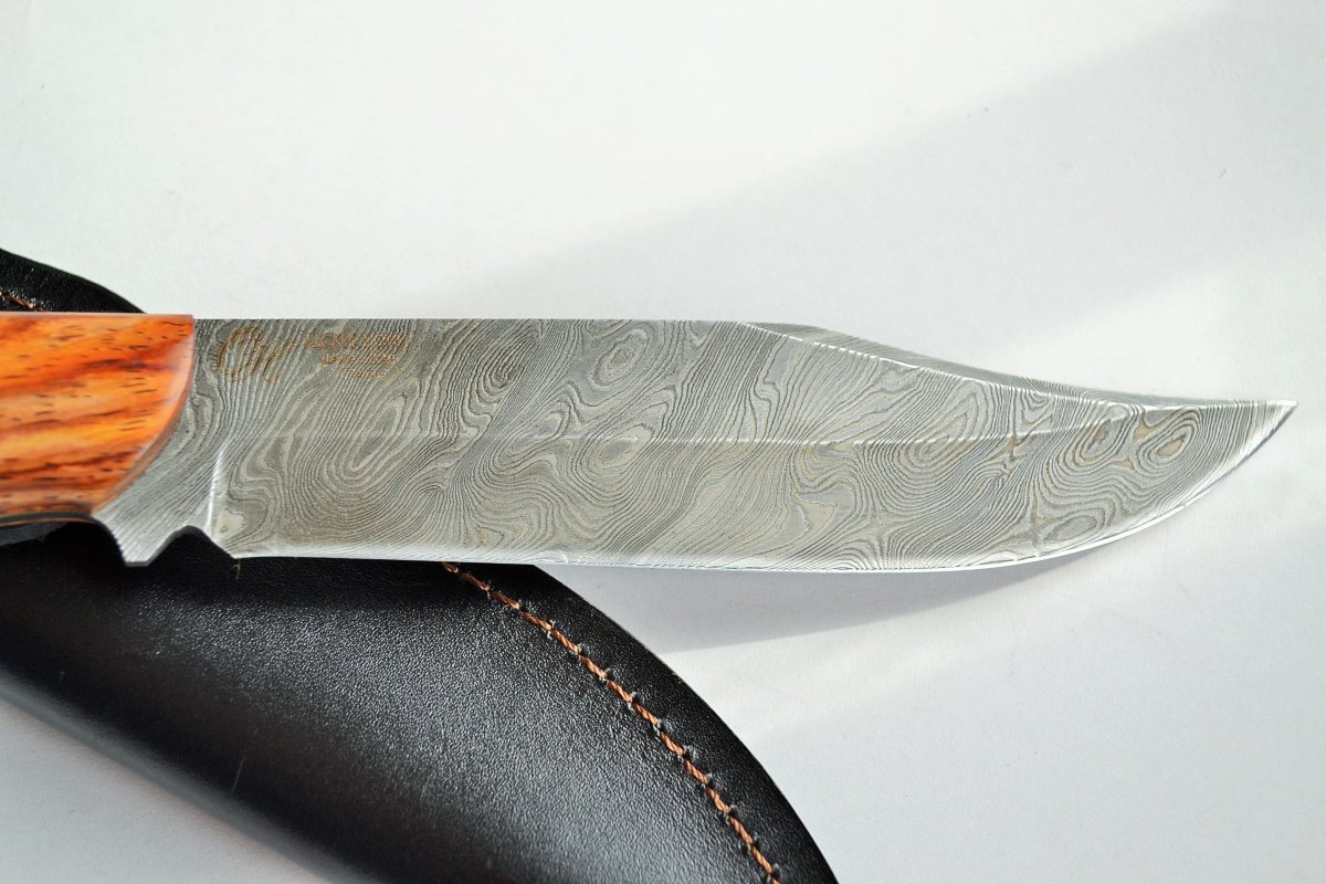 Клинок ножа "Носорог" из дамасской стали, Окские Ножи