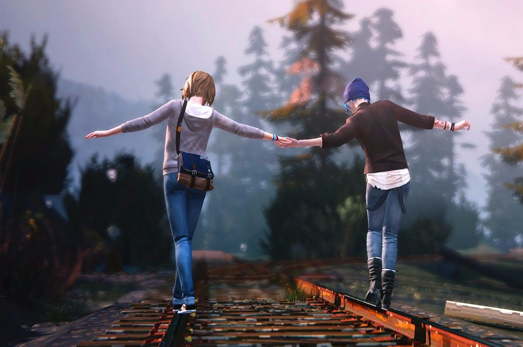 Выбор жизнь игра. Life is strange игра. макс и хлоя. хлоя и макс рельсы. макс и хлоя на рельсах.