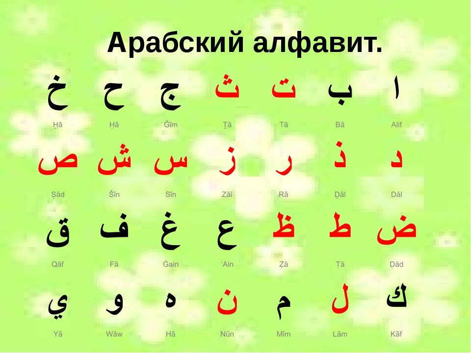 Фото арабского алфавита с переводом на русский