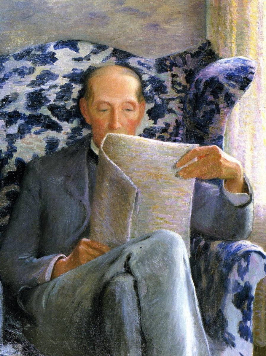 Фотография картины Л. К. Перри "Т. С. Перри, читающий газету" (из свободных источников)