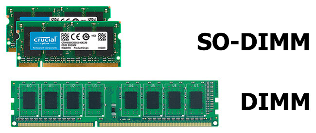 SO-DIMM и DIMM наглядно