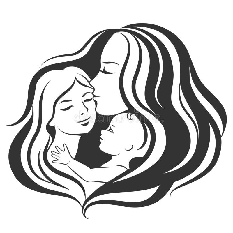 Рисунок мама с ребенком картинки