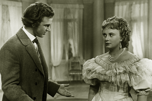 Кадр из фильма «Отцы и дети». Базаров — актер Виктор Авдюшко, Одинцова — актриса Алла Ларионова. 1959 год. Фото: РИА Новости