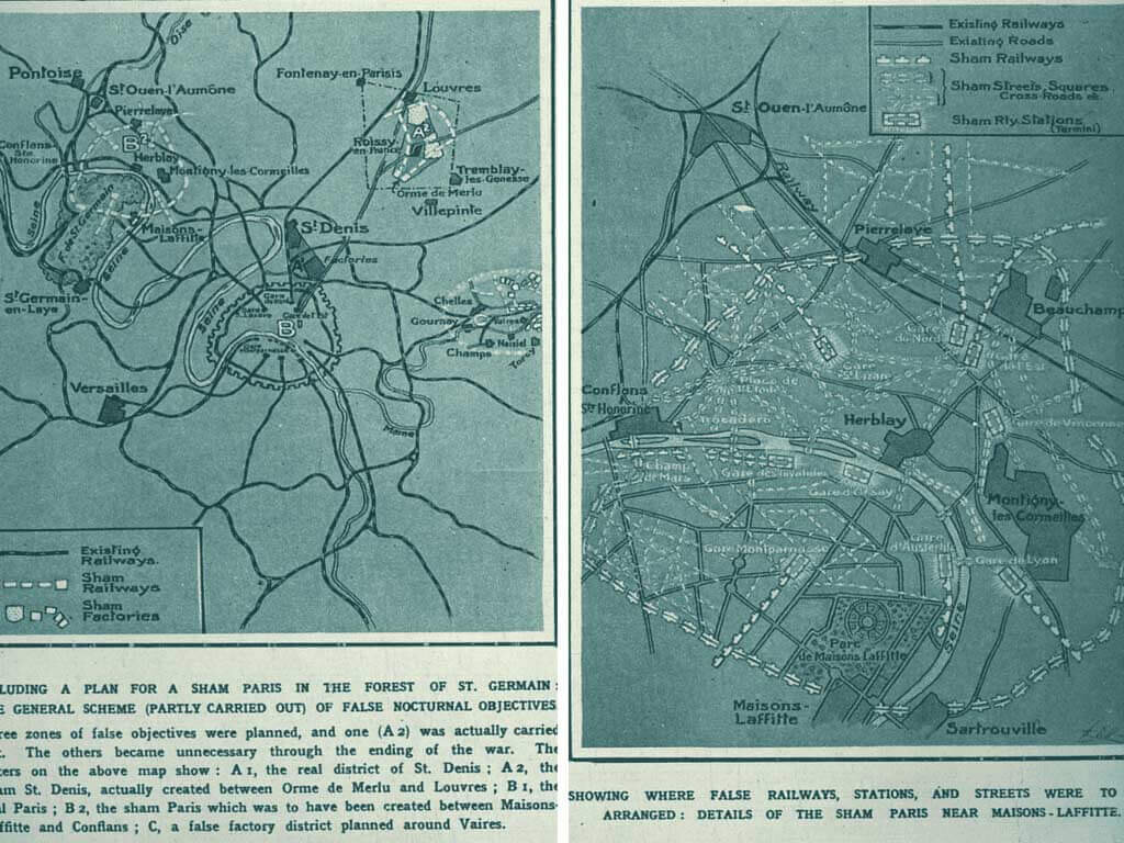 Карта поддельного Парижа, 1917.