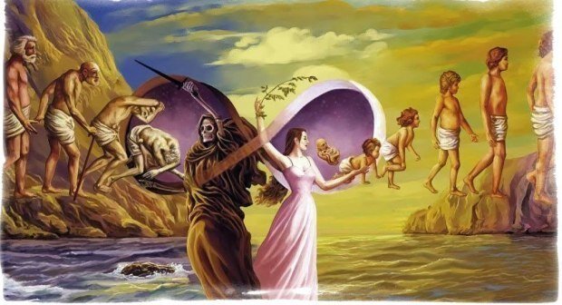 
Мои языческие представления о жизни после смерти, будь то в аду или в раю.Я представляю себе не раскидисты друидский дуб, а огромный кинотеатр, в котором столько кинозалов, сколько людей на свете. В каждом зале в прямом эфире показывают жизнь одного из живущих людей, а у вас есть возможность побывать в любом зале и увидеть, что делают ваши знакомые, незнакомые вам люди, любимые и ненавистные — все, кто вас пережил. Правда, это очень отличается от райской жизни…
Думая о том, какая участь постигнет их душу, живут многие более или менее верующие люди, которые называют душу, например, совестью. Нередко люди руководствуются в своей земной жизни заботой о душе. По мнению многих, чтобы попасть в ад, нужно порядочно нагрешить, а потом умереть. Наиболее драматично семьсот лет назад это изложил Данте Алигьери в "Божественной комедии", где души в ад на самом деле переправлял через реку Ахерон демон Харон, в глазах которого горят угли. У Данте в аду девять кругов. Он выглядит как огромный кратер, который образовался после падения Люцифера с неба. Первый круг называется Лимб, и в нем полно великих деятелей человеческой истории. Там нашли приют даже души Моисея, Ноя и Авеля, которые оттуда попали в рай. Второй и последующие круги переполнены грешниками, которые в чистилищ не покаялись в своих грехах. В девятом кругу ужасно холодно, и там оказываются все предатели в истории, рассортированные согласно серьезности их проступков. На самом дне пребывает хозяин загробного мира Люцифер или Сатана, по пояс замороженный во льду..