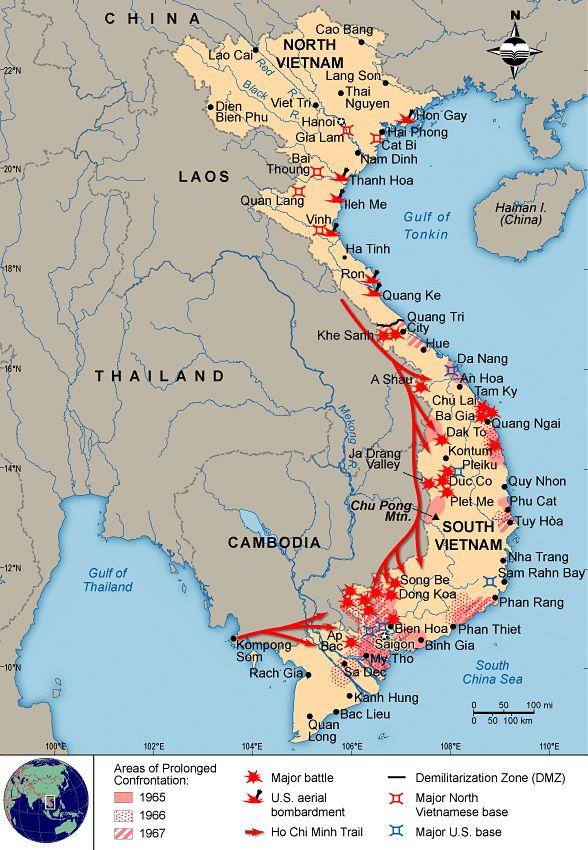 Карта боевых действий во вьетнаме