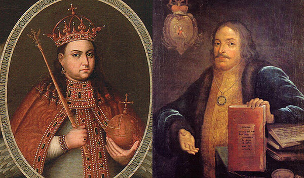 Царица Софья и фаворит князь Голицын.