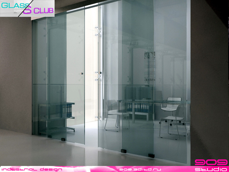 Раздвижные стеклянные двери от GlassClub. Дизайнер - Павел Сапов.