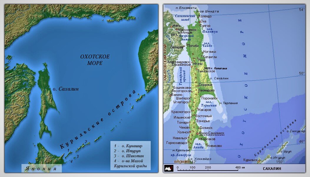 Освежаем в памяти - как вообще это выглядит и где находится? На левом снимке снизу опасность - кусок острова Хоккайдо! Но наши славные пограничники всегда на страже!
