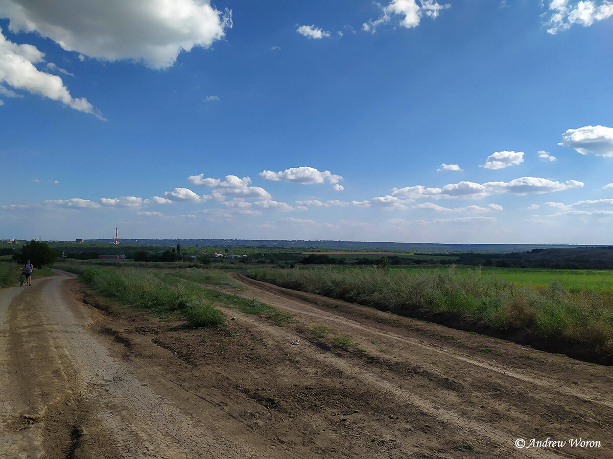 Дорога от слободы к Нижнему Яновскому пруду. Вдали видны строения Новочеркасска