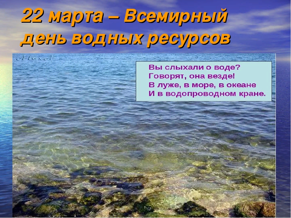 Почему за сутки вода. Всемирный день водных ресурсов. Всемирный день водные ресурсы. День водных ресурсов презентация.