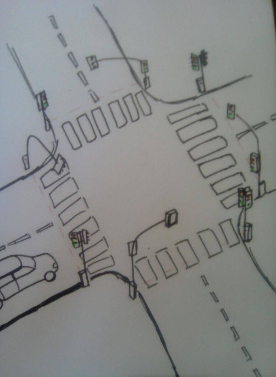 Идеальный перекресток. Свободный от пробок. \Елизавета Никитина октябрь 2019г.